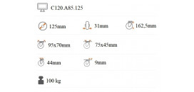 Prístrojové koliesko 125x31 mm na väčšie zaťaženie otočná kladka s brzdou