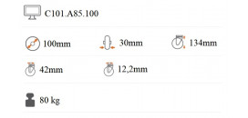 Prístrojové koliesko 100x30 mm na väčšie zaťaženie otočná kladka