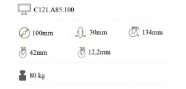 Prístrojové koliesko 100x30 mm na väčšie zaťaženie otočná kladka s brzdou