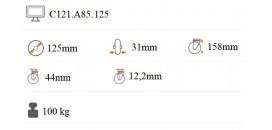 Prístrojové koliesko 125x31 mm na väčšie zaťaženie otočná kladka s brzdou
