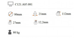 Prístrojové koliesko 80x21 mm na väčšie zaťaženie otočná kladka s brzdou