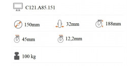 Prístrojové koliesko 150x32 mm na väčšie zaťaženie otočná kladka s brzdou