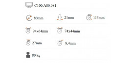 Prístrojové koliesko 80x21 mm na väčšie zaťaženie otočná kladka