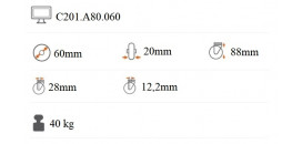 Prístrojové koliesko 60x20 mm na väčšie zaťaženie otočná kladka