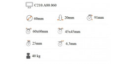 Prístrojové koliesko 60x20 mm na väčšie zaťaženie pevná kladka