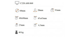 Prístrojové koliesko 60x20 mm na väčšie zaťaženie otočná kladka s brzdou