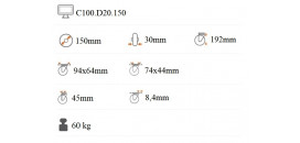 Prístrojové nafukovacie koliesko 150x30 mm na väčšie zaťaženie s otočnou kladkou
