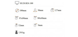 Nerezové transportné koliesko 100x30 mm otočná kladka s brzdou H120.B26.100