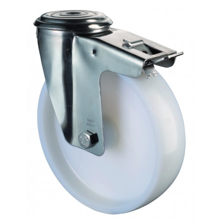 Nerezové transportné koliesko 80x30 mm otočná kladka s brzdou