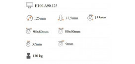 Nerezové transportné koliesko 125x37,5 mm otočná kladka H100.A90.125