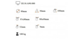 Nerezové transportné koliesko 80x30 mm pevná kladka H110.A90.080