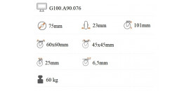 Nerezové prístrojové koliesko 75x23 mm otočná kladka G100.A90.076