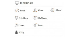Nerezové transportné koliesko 80x30 mm otočná kladka s brzdou H120.B43.080