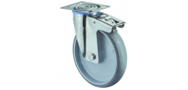 Nerezové transportné koliesko 80x30 mm otočná kladka s brzdou