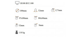 Nerezové transportné koliesko 100x32 mm otočná kladka H100.B32.100