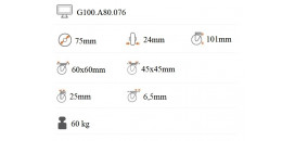 Nerezové prístrojové koliesko 75x24 mm otočná kladka