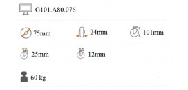 Nerezové prístrojové koliesko 75x24 mm otočná kladka G101.A80.076