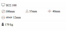 Teplovzdorné koliesko 100x35 mm B22.100