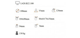 Teplovzdorné koliesko 100x35 mm otočná kladka s brzdou