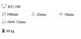 Teplovzdorné pogumované koliesko 100x26 mm 
