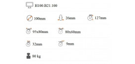 Teplovzdorné pogumované koliesko 100x26 mm otočná kladka