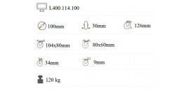 Teplovzdorné liatinové koliesko 100x30 mm otočná kladka