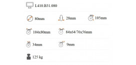 Transportné koliesko 80x28 mm pevná kladka L410.B31.080