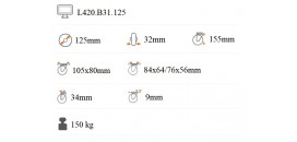 Transportné koliesko 125x32 mm otočná kladka s brzdou