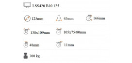 Transportné koliesko 125x45 mm otočná kladka s brzdou
