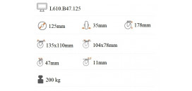 Vysokozáťažové koliesko 125x35 mm pevná kladka