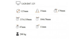 Vysokozáťažové koliesko 125x35 mm otočná kladka s brzdou