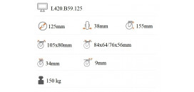 Transportné koliesko 125x38 mm otočná kladka s brzdou