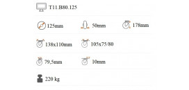 Odpružené koliesko 125x50mm vysokozáťažové pevná kladka