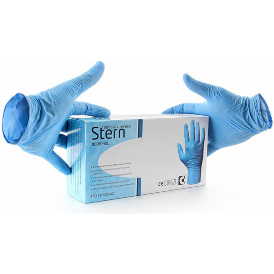 Rukavice 9"/S modré nitrilové STERN 351000140009
