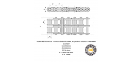 Dvojradová valčeková reťaz 20B-2 Reťaz 20B-2 - priemyselná dvojradová valčeková reťaz 20B2 pre štandardné použitie