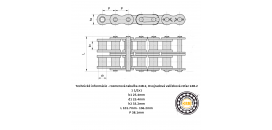 Dvojradová valčeková reťaz 24B-2 Reťaz 24B-2 - priemyselná dvojradová valčeková reťaz 24B2 pre štandardné použitie