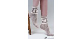 Funkčné ponožky zo 100% mongolskej vlny vzorované