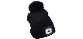 Čiapka s čelovým svetlom čierna trblietavá 4xLED EXTOL 43196