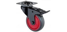 Prístrojové koliesko 50x20 mm červené otočná kladka s brzdou