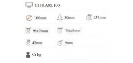 Prístrojové koliesko 100x30 mm na väčšie zaťaženie pevná kladka C110.A85.100