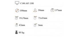 Prístrojové koliesko 100x30 mm na väčšie zaťaženie otočná kladka C100.A85.100