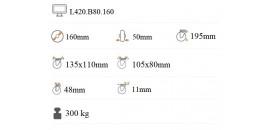 Transportné koliesko 160x50 mm otočná kladka s brzdou L420.B80.160