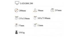 Transportné koliesko 200x50 mm otočná kladka s brzdou L420.B80.200