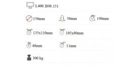 Transportné polyuretánové koliesko 150x50 mm otočná kladka L400.B90.151