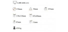 Transportné polyuretánové koliesko 150x50 mm otočná kladka nosnosť 450kg L400.B90.152