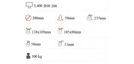 Transportné polyuretánové koliesko 200x50 mm otočná kladka L400.B90.200