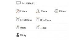 Transportné polyuretánové koliesko 150x50 mm pevná kladka L410.B90.151