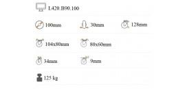 Transportné polyuretánové koliesko 100x30 mm otočná kladka s brzdou L420.B90.100