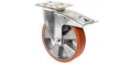 Transportné polyuretánové koliesko 125x50mm otočná kladka s brzdou