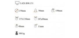 Transportné koliesko 150x50 mm otočná kladka s brzdou nosnosť 300kg L420.B90.151